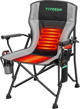 Hcc-002 Vivosun Heated Camping Chair Fully Padded Folding With 3 Black