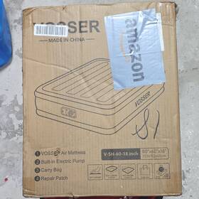 Voser V-sh-60-18 Single Air Mattress With Built-in Pump And Carry Bag Brown 80x60x18 Inch