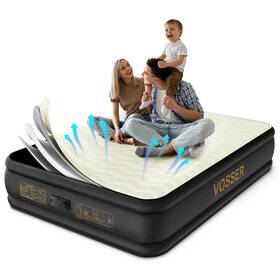 Vosser 717023959016 Queen Air Mattress With Built-in Pump Foam Topper Inflatable Luxury