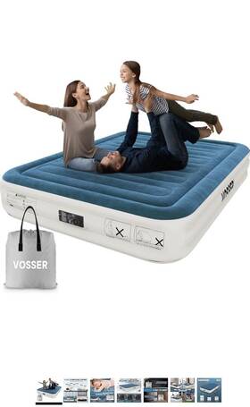 B0cly31t2d Vosser Queen Air Mattress With Built-in Pump Fast And Easy Inflation/deflation