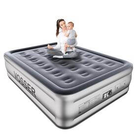 Vr-sh-y5418 Vosser Colchon De Aire Matrimonial Autoinflable En 3 Minutos Para Adultos Plata