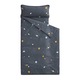 Wake In Cloud Sd-0430-150x55 A - Toddler Nap Mat With Pillow And Standard 50 Inch X20 Gray