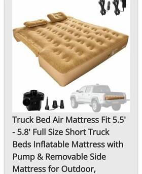 B0bzrnw5rx Wasagun Truck Bed Air Inflatable Mattress 5.5-5.8ft Full Size Short Builtin Rechargeabl