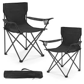 Weidiorme 717023934297 2 Pack Lightweight Camping Chairs Large Upgraded-black 2pcs