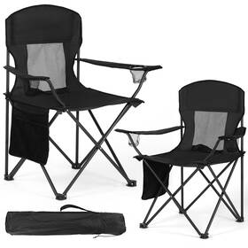 Weidiorme 717023934358 2 Pack Lightweight Camping Chairs Large Upgrade -mesh Black 2pcs