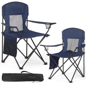 Weidiorme 717023934372 2 Pack Lightweight Camping Chairs Large Upgrade - Mesh Navy 2pcs