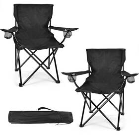 Weidiorme 757611692819 2 Pack Lightweight Camping Chairs For Medium Black 2pcs
