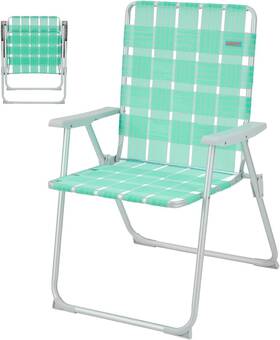#wejoy 313092291233 Folding Webbed Lawn Beach Oversize/17 In Height Cyan/grey 1 Pack