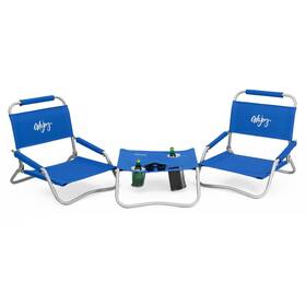 We2412 #wejoy Blue-usky2 2 Pack Beach Chairs And Table 22 Inches X 30 20 Blue