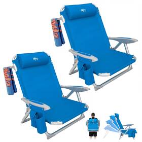 #wejoy Wf1915 #wejoy Beach Chair For Adults Reclining Oversized Blue 4 Position -2 Pack