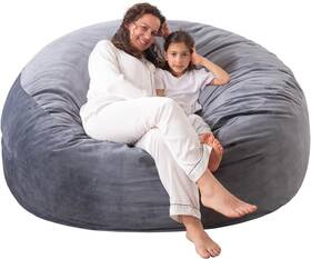 Bbc-03 Whatsbedding Large Bean Bag Chair 3 Ft Memory Foam Chairs For Foot Grey