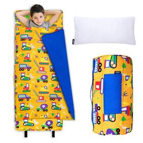 28110 Wildkin Kids Original Nap Mat Cozy 50 Inches X 20 Under Construction