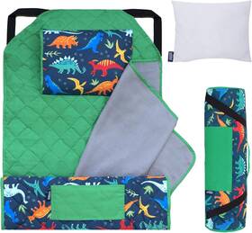 44090 Wildkin Modern Nap Mat With Reusable Pillow For Boys Kids Jurassic Dinosaurs