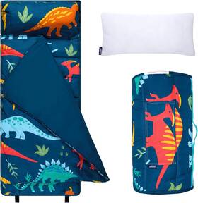 49090 Wildkin Microfiber Nap Mat With Pillow For Toddler Kids Jurassic Dinosaurs