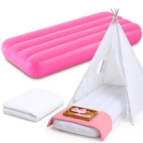 Windyun-qao-qretyhh87762 Windyun Kids Air Mattress Bulk With White Fitted Sheet Toddler Inflatable Bed 63 X 27