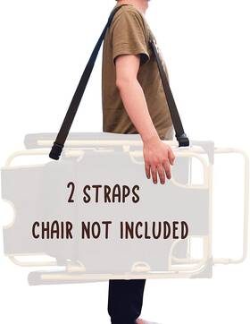Wingkind 781520670880 2 Pack Adjustable Beach Chair Carry Strap Folding Large Black