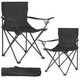 Wuromise 717023934464 2 Pack Camping Chairs -lightweight And Supportive Regular Black Chair 2pcs