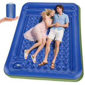 Wusrop 702401626048 Double Sleeping Pad For Camping Extra Thick 5 Inch Self-inflating 2 Person C
