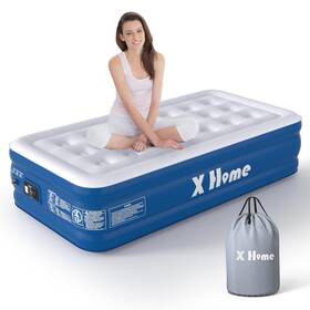 X Home 785366264630 Air Mattress Twin With Built-in Pump 18 Inch Raised Inflatable Dyn