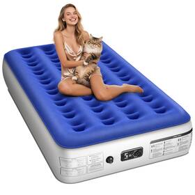 Xsleep 008678334496 Twin Air Mattress Built Pump Luxurious Comfort Raised Inflatable