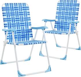 Ytjamv0002001 Yaheetech Set Of 2 Outdoor Beach Camping Chair Folding Lawn Blue