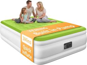 Yening 313056562553 Queen Size Air Mattress With Built In Pump Raised Inflatable Bed Heavy Du