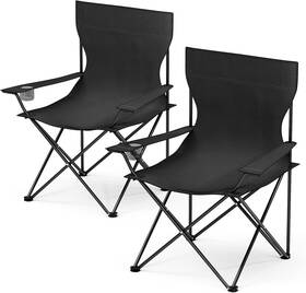 Socharcamp01b Yssoa Portable Folding Black Camping Chair 2 X