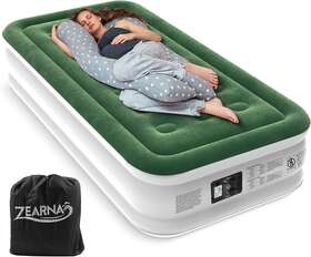 Zearna 445005018002 Twin Air Mattress With Built Pump 16 Durable Blow Up Airbed