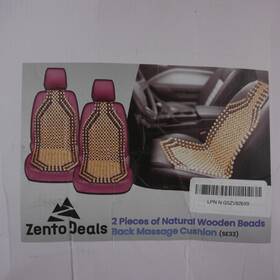 Se33 Zone Tech Zento Deals 2-pack Natural Wood Bead Car Seat Cushion - Massage And Cooling