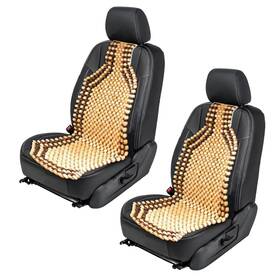 Se0004 Zonetech Se0004/33 Wood Beaded Seat Cushion 2-pack Premium Quality Car Massaging Double