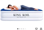 King Koil Luxury Twin Air Mattress With Built Pump, 20 Double High Size. Fixed Price $69.99.