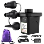 Electric Air Pump 110V AC/12V Dc 3 Nozzles Portable Inflator Mattress. Fixed Price $24.48.