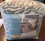 Essential Home 8-PC Queen Bedding Comforter Set Brown Zebra Print-new Bag. Fixed Price $49.99.