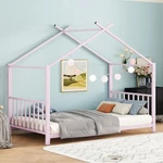 Size Kids Montessori Floor Bed,houe Frame With High Headboard,twin. Fixed Price $222.58.
