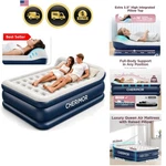 Pillow Top Queen Air Mattress With Built In Pump, 20.5" Raised Height Blow Up.... Fixed Price $263.99.