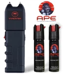 Vipertek VTS989 - 700BV Rechargeable Heavy Duty Stun Gun + 2 Ape Pepper Spray. Fixed Price $34.88.