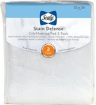 Sealy Stain Defense Fitted Waterproof Crib Mattress Pad Cover 2-PACK White Nwt. Fixed Price $23.00.