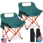 Seeloowy 2 Pack Compact Camping Chairs Portable Folding For Outside With Carry. Fixed Price $66.93.