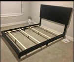 Boyd Sleep Upholstered Bed Frame With Headboard, Size Full - Black. Fixed Price $149.98.