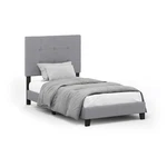 Furinno Laval Button Tufted Upholstered Platform Bed Frame Twin Glacier Gray. Fixed Price $403.45.