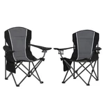 High Point Sports Oversized Camping Folding Chair, Twin Pack, Gray-black. Fixed Price $143.00.