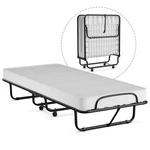 Costway Rollaway Folding Metal Bed Memory Foam Mattress Cot Guest. Fixed Price $159.99.