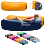 Nevlers Inflatable 2 Pack Navy & Saffron Blow Up Lounger Beach Sofa Bed Chair. Fixed Price $44.99.