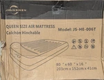 Jhunswen Queen Air Mattress JS-HE-006T Inflatable 80X60X16IN. Fixed Price $35.00.