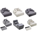 Uimoso Adjustable Oversized Chaise Lounge Chair Lazy Sofa Bed In Grey/beige. Fixed Price $127.99.