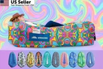 Chillbo Shwaggins Inflatable Couch No-pump Setup, Large, 60S Psychedelic. Fixed Price $75.66.