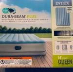 Intex Dura Beam Plus Queen Air Mattress Mid-rise Comfort 14" Built-in Pump Usb. Fixed Price $49.49.