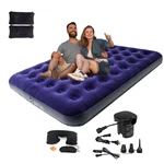 Queen Size Inflatable Camping Mattress With Pump, Portable Blow Up Bed 80"X60". Fixed Price $53.36.