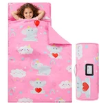 Morais Toddler Nap Mat With Removable Pillow And Blanket - 52" X 20" Pink. Fixed Price $33.69.