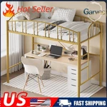 Space-saving Heavy Duty Twin Loft Bed Metal Arched Guardrail Safety Ladder. Fixed Price $136.40.